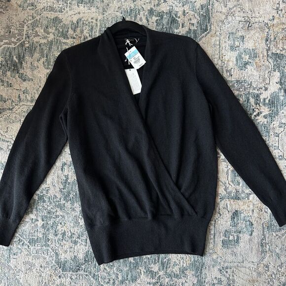 J McLaughlin Cashmere Sweater Top Womens Small Wrap V Neck Plunge‎ Pullover $348 - Picture 9 of 12